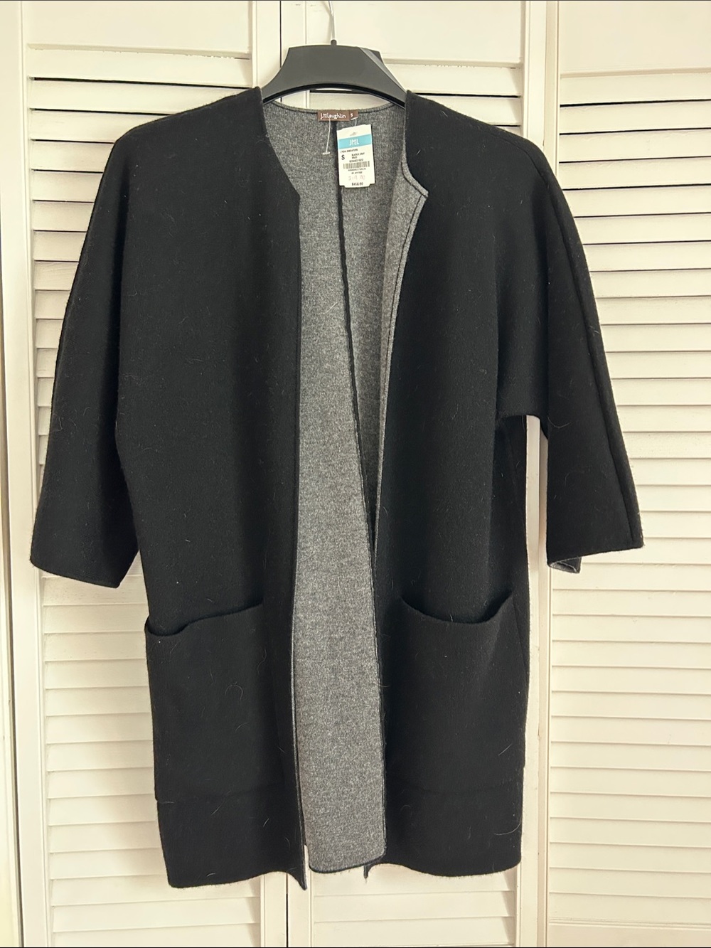 J.McLaughlin Black Open-Front Sweater Coat